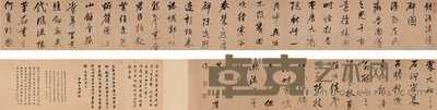 董其昌 行书题浯溪读碑图 手卷 27.5×370cm